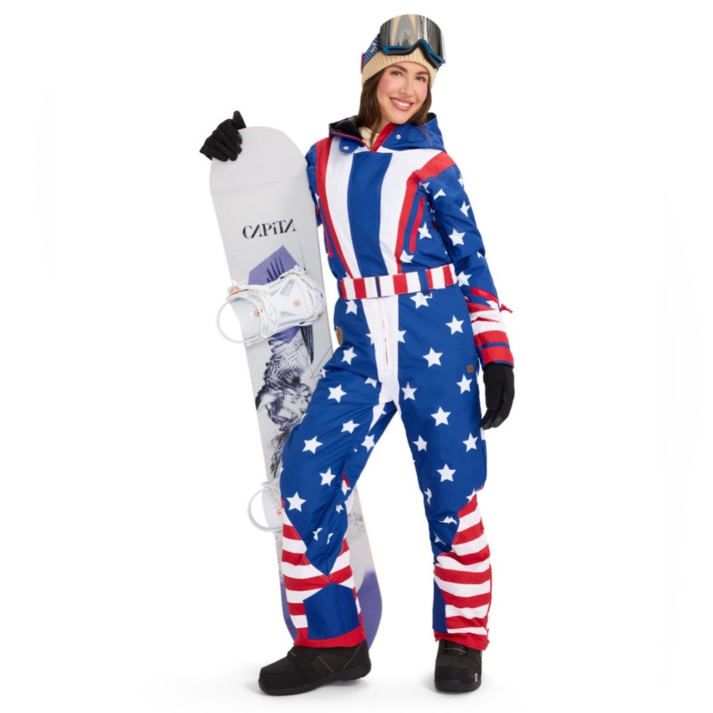 Tipsy Elves Woman’s Americana USA Snow Suit Size Large, NWT